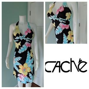 🎄Cache tropical halter dress